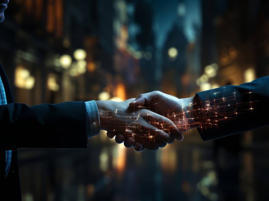 futuristic business scene with ultra modern ambiance