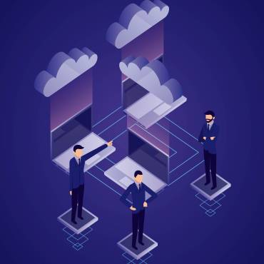 Hybrid cloud storage architecture connecting on-premises servers with public cloud platforms