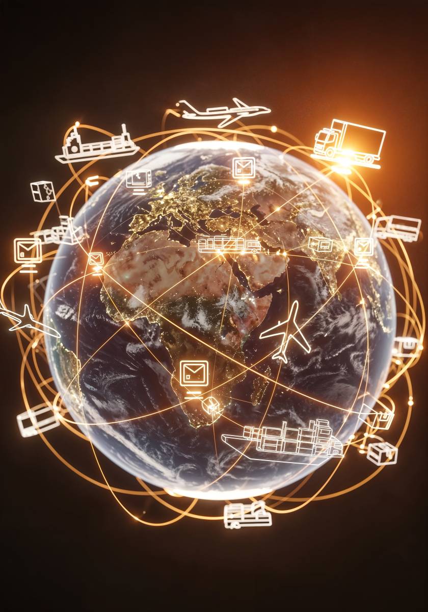 a globe illustration showcasing communication technology storage