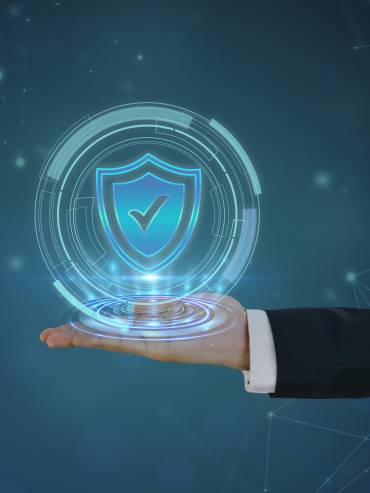 hand holding security icon representing business resilience