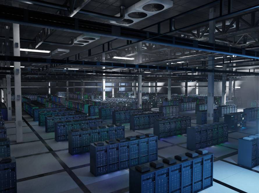 a data center showcasing benefits of hybrid storage